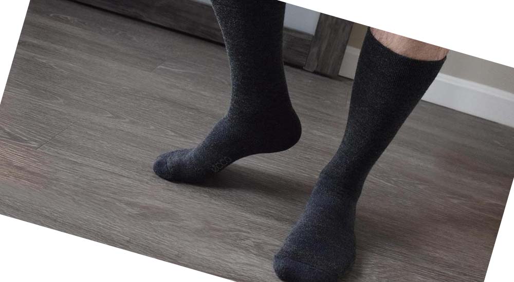 Men's Ecco Dress Crew Socks Black / Grey | Canada 831FDN